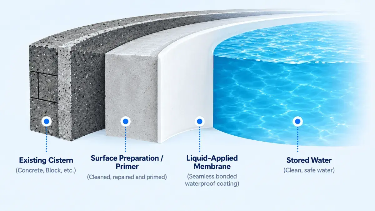 Cistern coating layer diagram